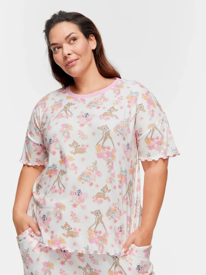 Women PA Plus Bambi Pointelle Oversized Tee Multi Peter Alexander Tops