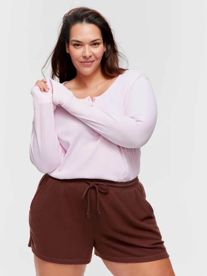 Women PA Plus Choc Soft Waffle Mid Short Brown Peter Alexander Online Only Styles Women PA Plus Choc Soft Waffle Mid Short Brown Peter Alexander Online Only Styles