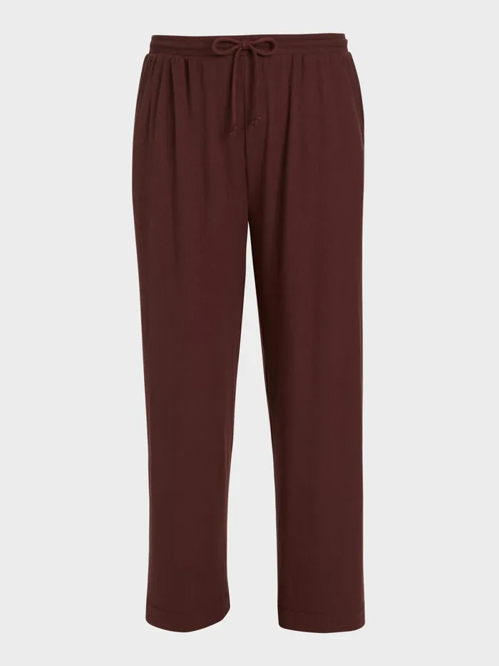 Women PA Plus Choc Waffle Straight Leg Pj Pant Brown Peter Alexander Pants
