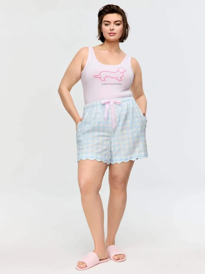 Women PA Plus Gingham Scallop Short Multi Peter Alexander Shorts