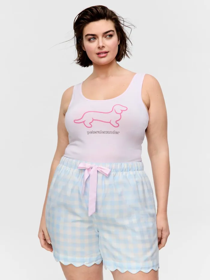 Women PA Plus Gingham Scallop Short Multi Peter Alexander Shorts