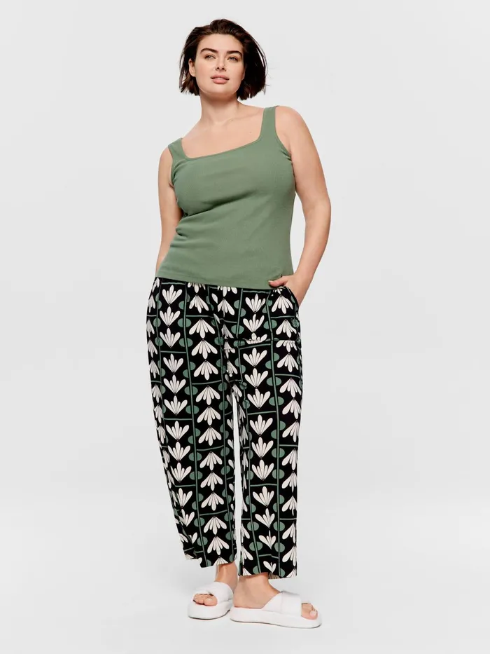Women PA Plus Green Rib Tank Green Peter Alexander Tops