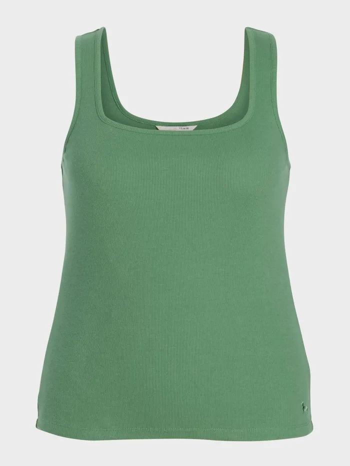 Women PA Plus Green Rib Tank Green Peter Alexander Tops