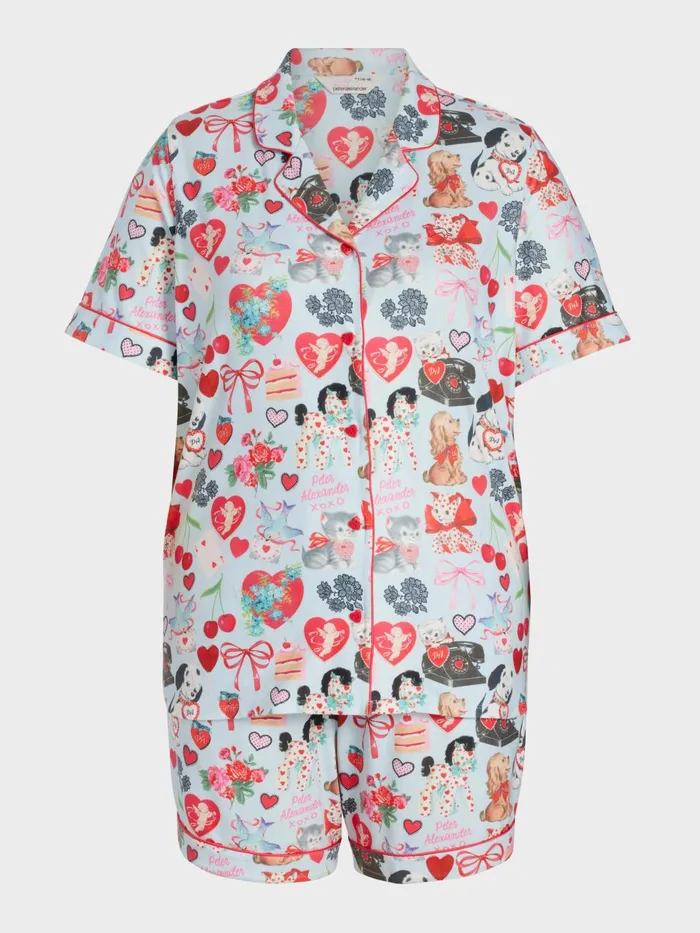 Women PA Plus Kitsch Plush Shortie Pj Set Multi Peter Alexander Sets and Onesies