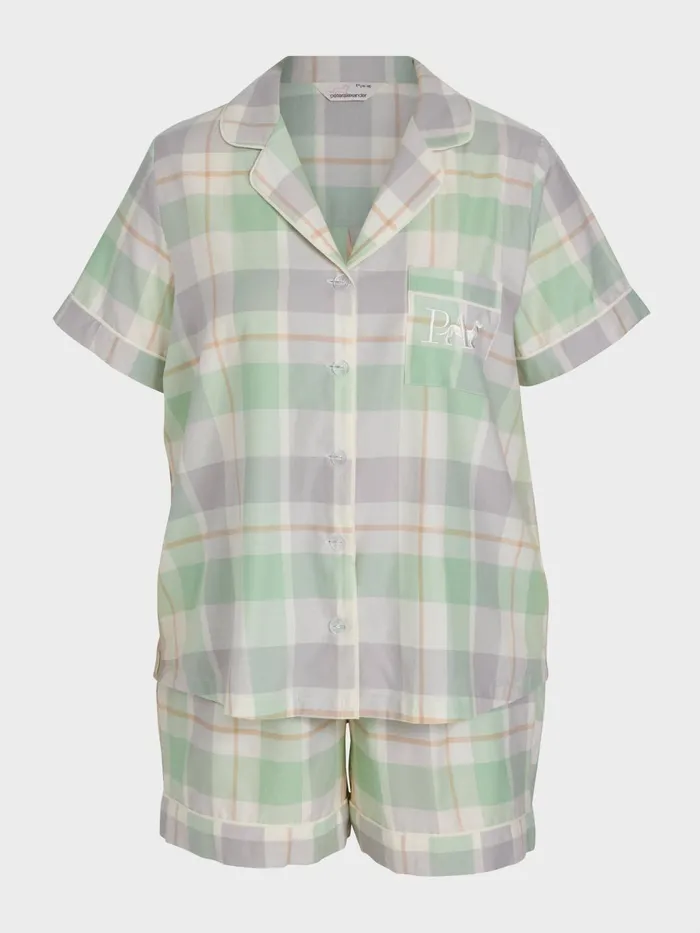 Women PA Plus Mint Check Shortie Pj Set Multi Peter Alexander Sets and Onesies