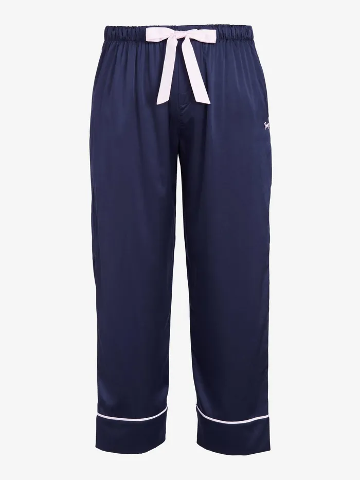 Women PA Plus Navy Tux Luxe Satin Pj Pant Navy Peter Alexander Satin
