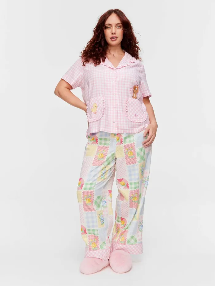 Women PA Plus Pink Gingham Short Sleeve Shirt Multi Peter Alexander Online Only Styles