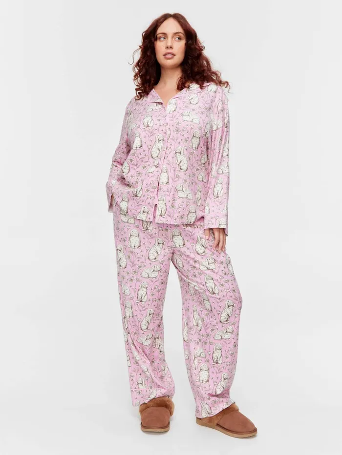 Women PA Plus Toile Bunny Bamboo Flannelette Long Classic Pj Set Multi Peter Alexander Sets and Onesies