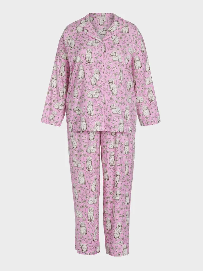 Women PA Plus Toile Bunny Bamboo Flannelette Long Classic Pj Set Multi Peter Alexander Sets and Onesies