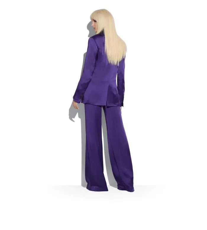 Women Pants and Shorts Tom Ford Fluid DoubleFaced Satin Wide Leg Pants Purple Dalhia Women Pants and Shorts Tom Ford Fluid DoubleFaced Satin Wide Leg Pants Purple Dalhia
