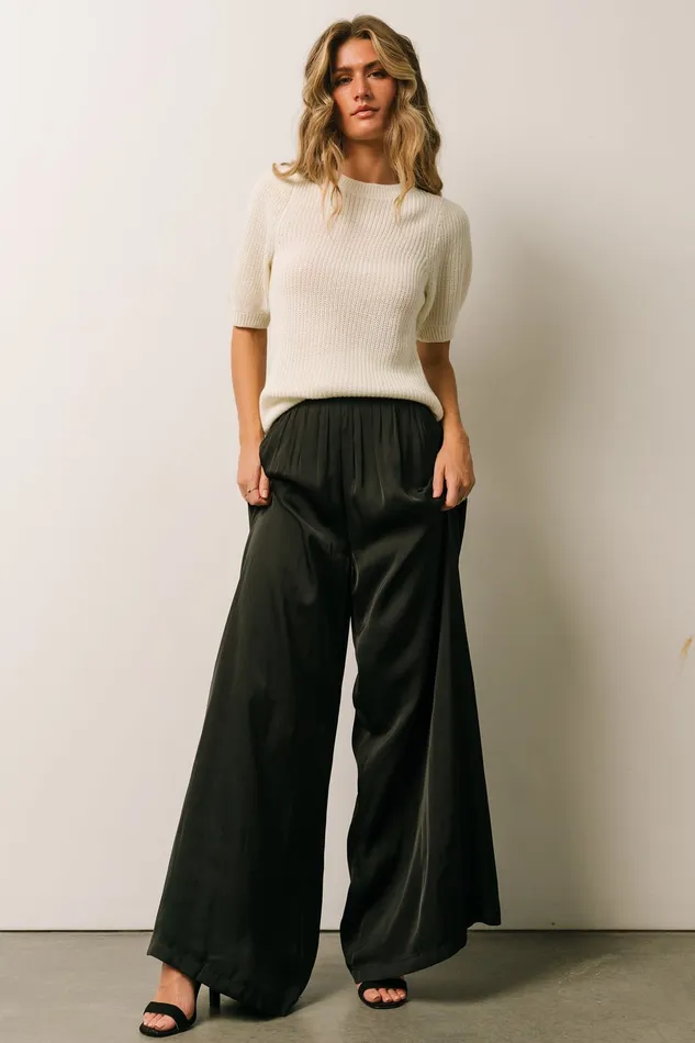 Women Pants Baltic Born Jayla Palazzo Satin Pant Black