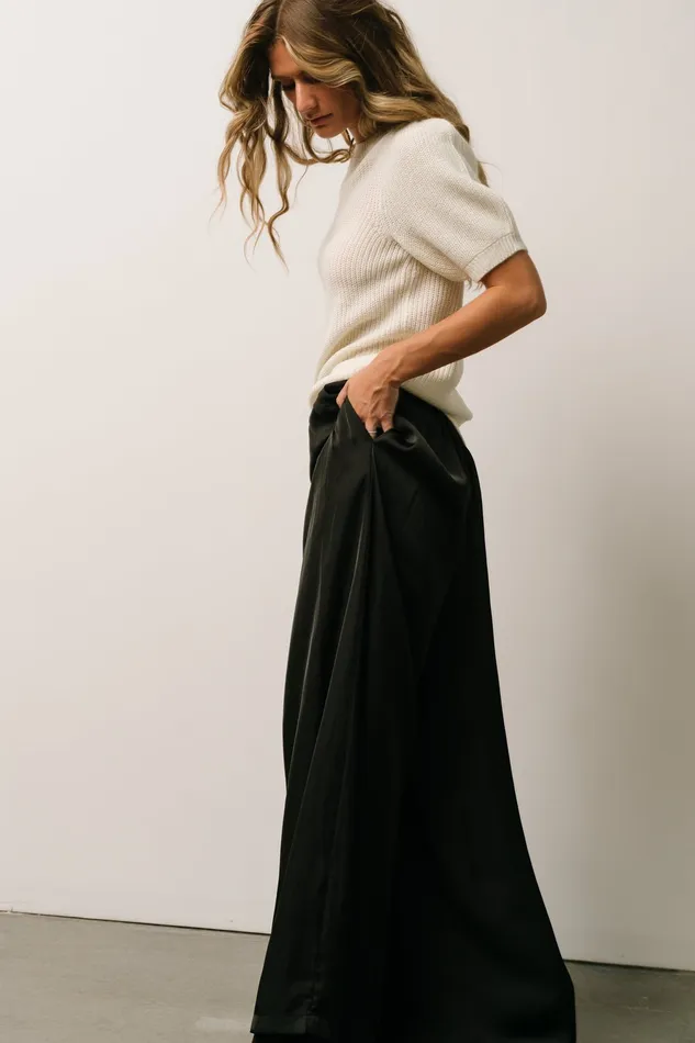 Women Pants Baltic Born Jayla Palazzo Satin Pant Black