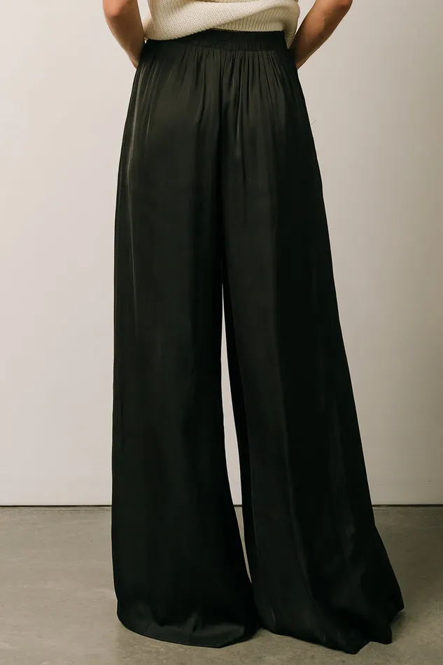 Women Pants Baltic Born Jayla Palazzo Satin Pant Black