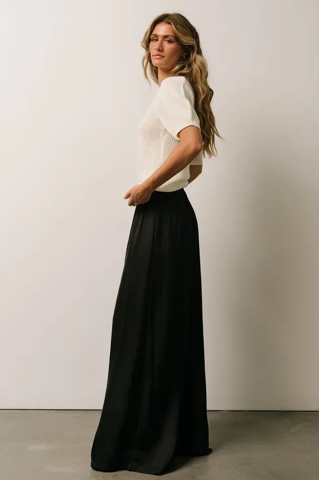 Women Pants Baltic Born Jayla Palazzo Satin Pant Black