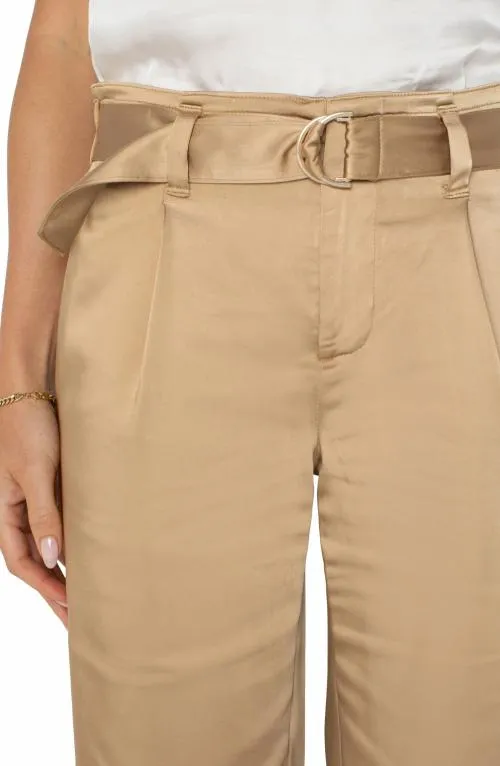 Women Pants Liverpool Los Angeles Belted Paperbag Wide Leg Gold Coin