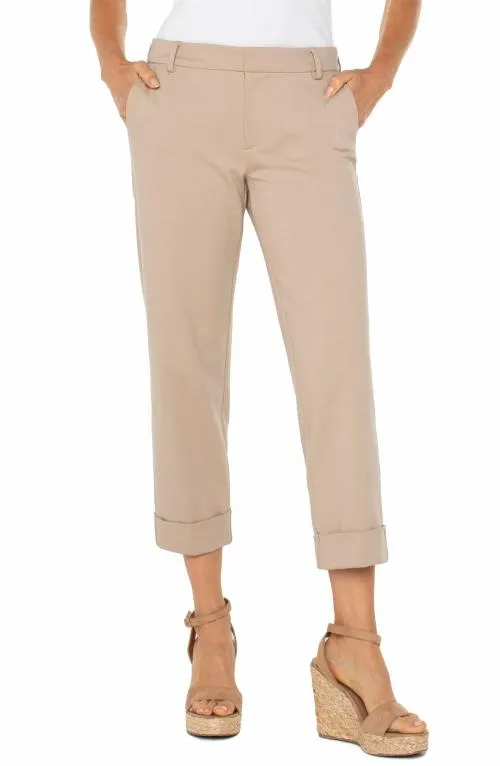 Women Pants Liverpool Los Angeles Kelsey Crop Trouser Biscuit Tan