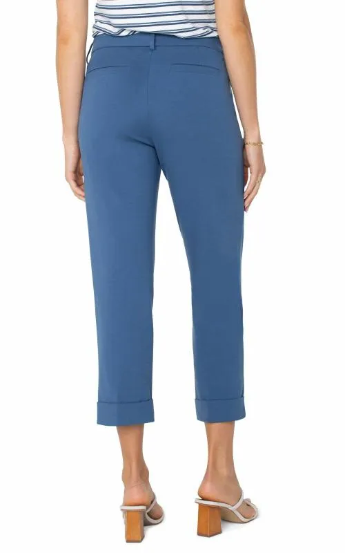 Women Pants Liverpool Los Angeles Kelsey Crop Trouser French Blue