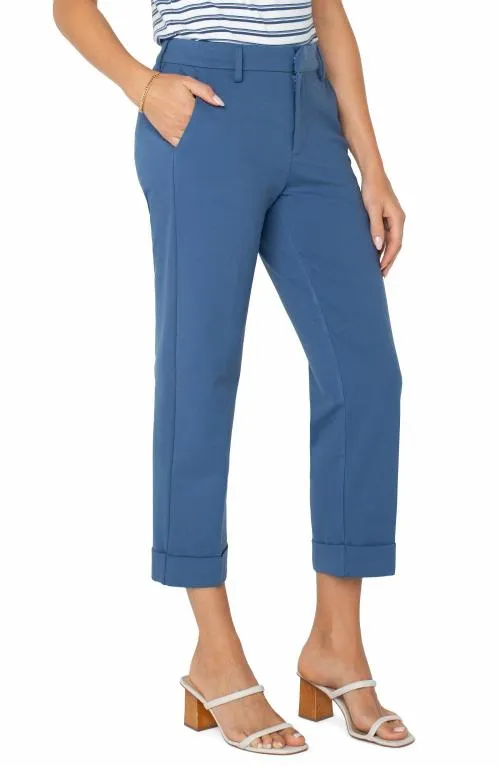 Women Pants Liverpool Los Angeles Kelsey Crop Trouser French Blue