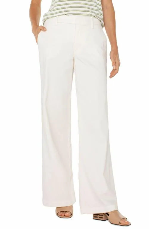 Women Pants Liverpool Los Angeles Kelsey Wide Leg Trouser Bone