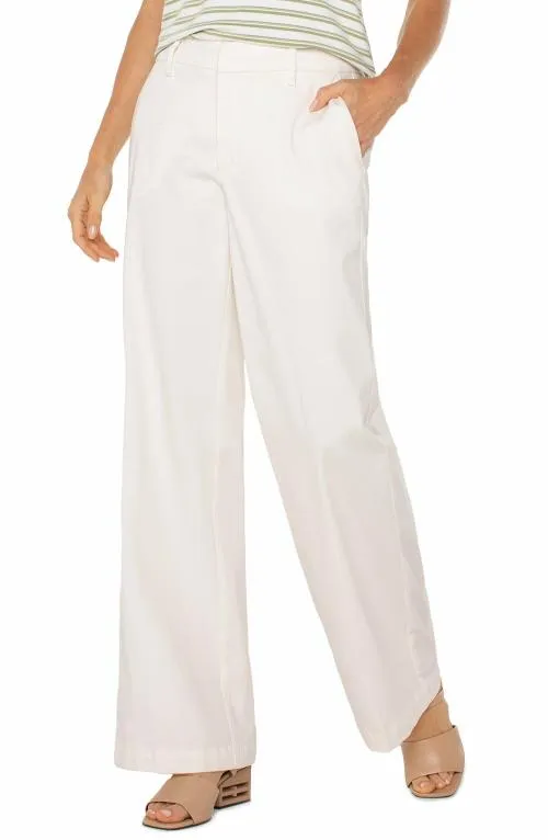 Women Pants Liverpool Los Angeles Kelsey Wide Leg Trouser Bone