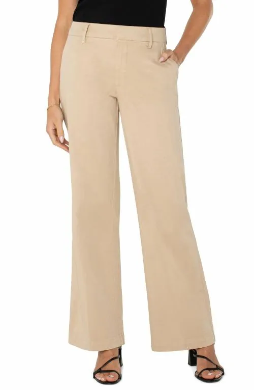 Women Pants Liverpool Los Angeles Kelsey Wide Leg Trouser Cappuccino