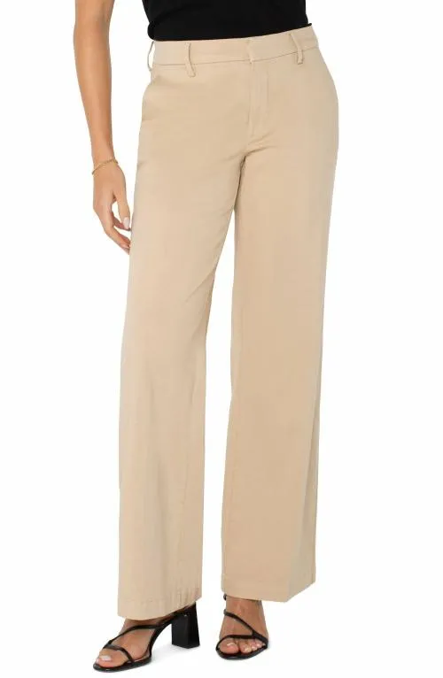Women Pants Liverpool Los Angeles Kelsey Wide Leg Trouser Cappuccino