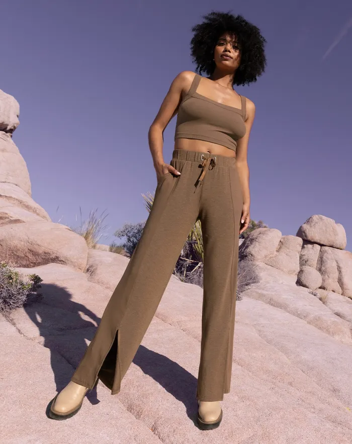 Women Pants TravisMathew HIDDEN LOCAL PANT Heather Cocoa Brown