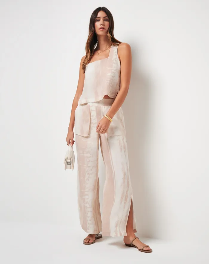 Women Pants TravisMathew ON THE WING WIDE LEG PANT Brazilian Sand