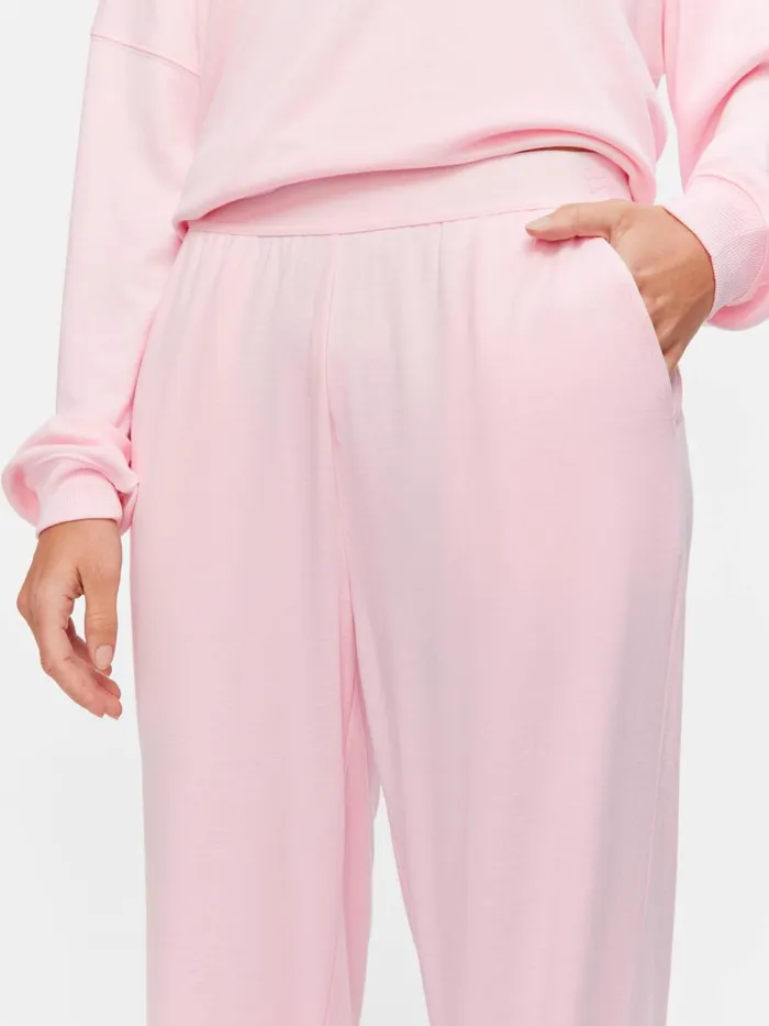 Women Pink Logo Straight Leg Pj Pant Pale Pink Peter Alexander Pants