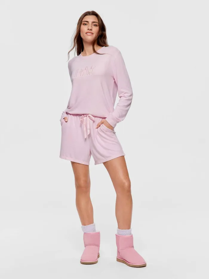 Women Pink Plush Mid Short Pink Peter Alexander Lounge