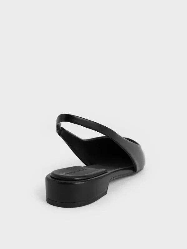 Women PointedToe HighVamp Slingback Flats 8211 Black CHARLES and KEITH Flats Women PointedToe HighVamp Slingback Flats 8211 Black CHARLES and KEITH Flats