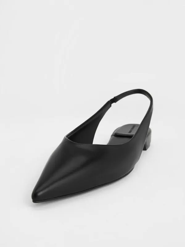 Women PointedToe HighVamp Slingback Flats 8211 Black CHARLES and KEITH Flats Women PointedToe HighVamp Slingback Flats 8211 Black CHARLES and KEITH Flats