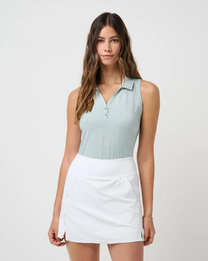 Women Polos TravisMathew FEATHERWEIGHT ACTIVE SLEEVELESS POLO 20 Heather Ether