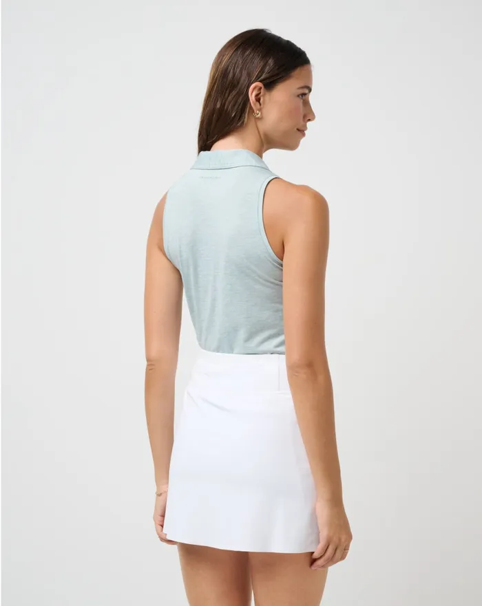 Women Polos TravisMathew FEATHERWEIGHT ACTIVE SLEEVELESS POLO 20 Heather Ether