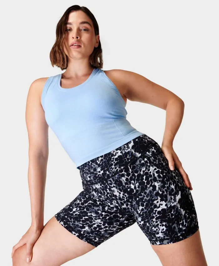 Women Power 6034 Cycling Shorts Grey Dapple Print Sweaty Betty Shorts Skirts