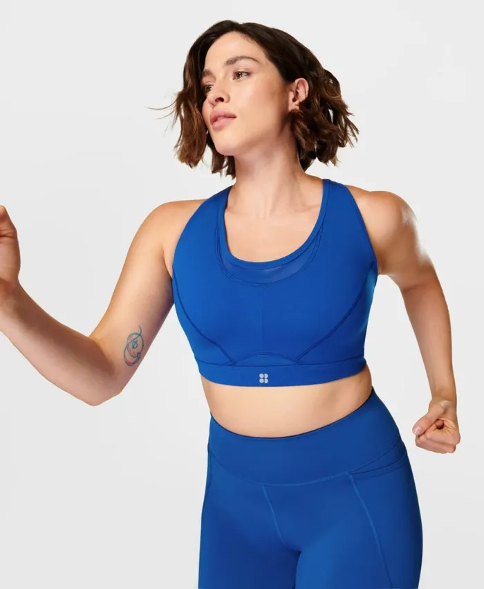 Women Power Icon Running Bra Lightning Blue Sweaty Betty Underwear
