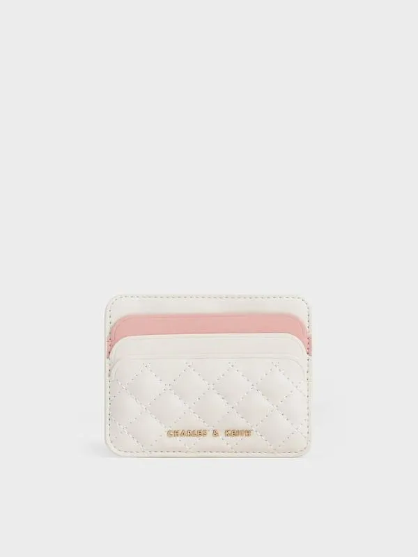 Women Quilted MultiSlot Card Holder 8211 Cream CHARLES and KEITH Card Holders