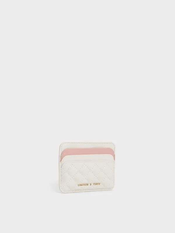 Women Quilted MultiSlot Card Holder 8211 Cream CHARLES and KEITH Card Holders