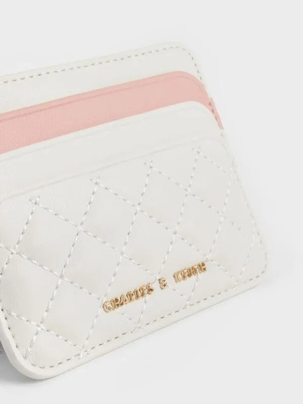 Women Quilted MultiSlot Card Holder 8211 Cream CHARLES and KEITH Card Holders