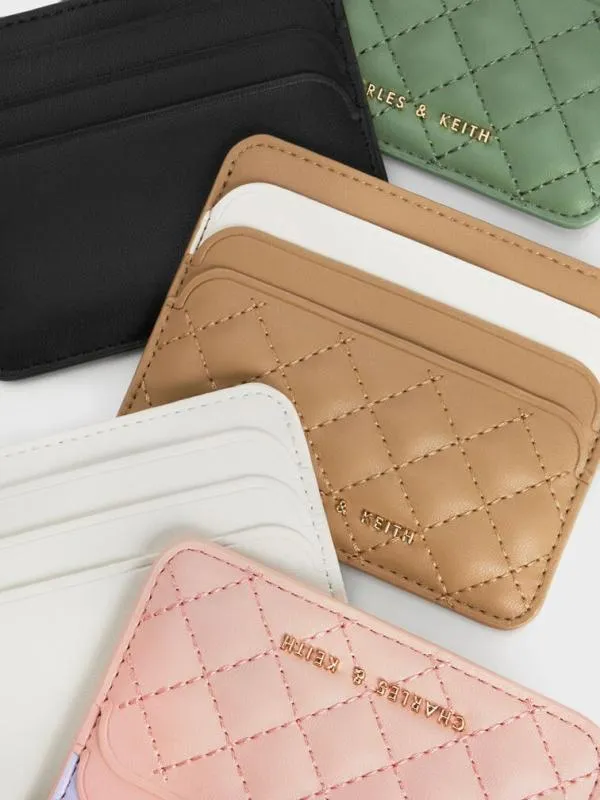 Women Quilted MultiSlot Card Holder 8211 Cream CHARLES and KEITH Card Holders