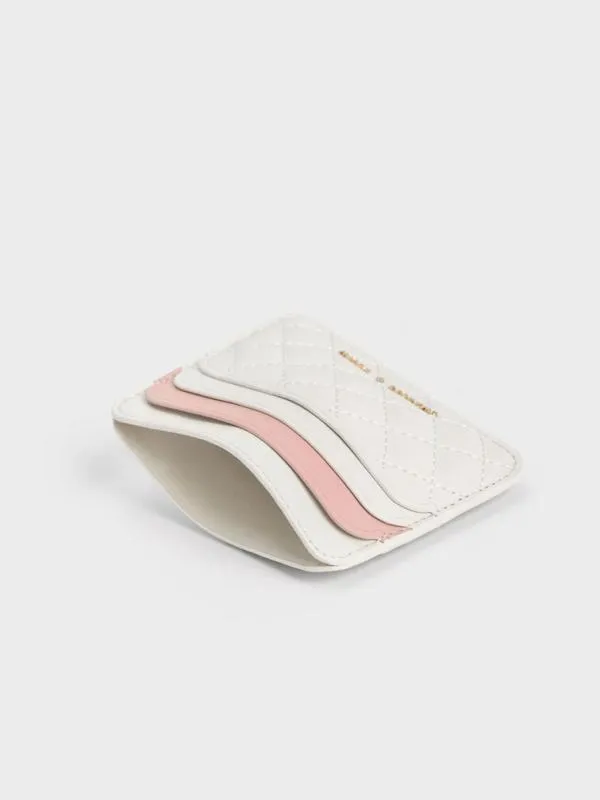 Women Quilted MultiSlot Card Holder 8211 Cream CHARLES and KEITH Card Holders