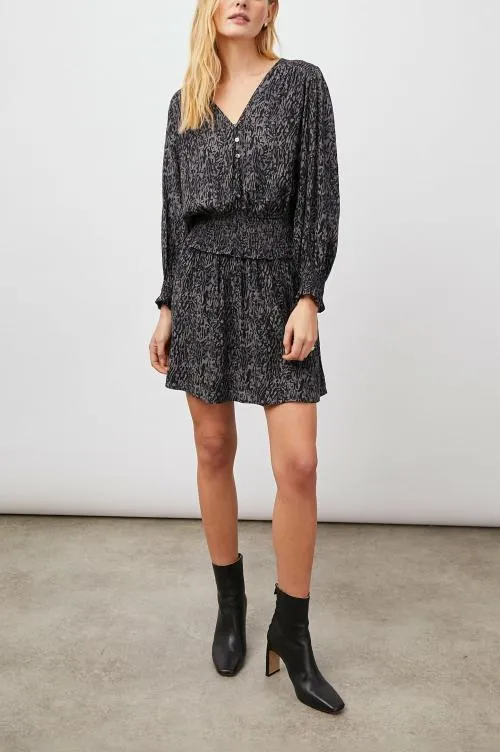 Women Rails Dresses and Rompers Zana Dress Charcoal Abstract Animal