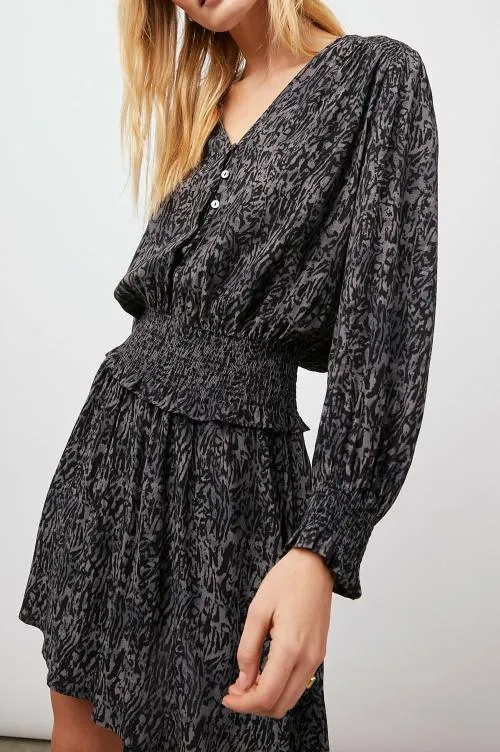 Women Rails Dresses and Rompers Zana Dress Charcoal Abstract Animal Women Rails Dresses and Rompers Zana Dress Charcoal Abstract Animal