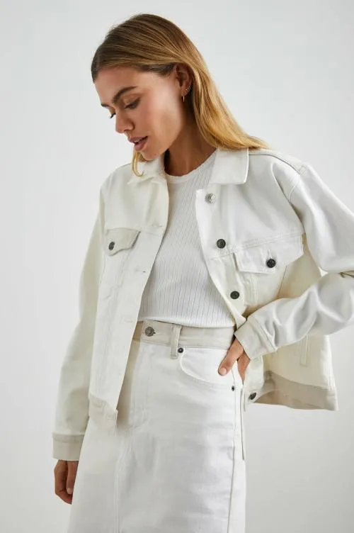 Women Rails Jackets and Coats Mulholland Jacket Ecru Patchwork
