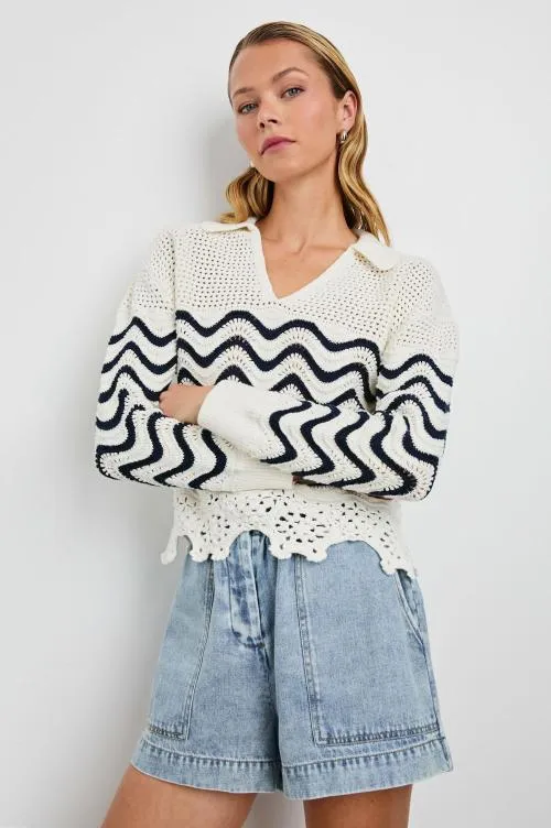 Women Rails Sweaters Louise Sweater Wave Stripe Women Rails Sweaters Louise Sweater Wave Stripe