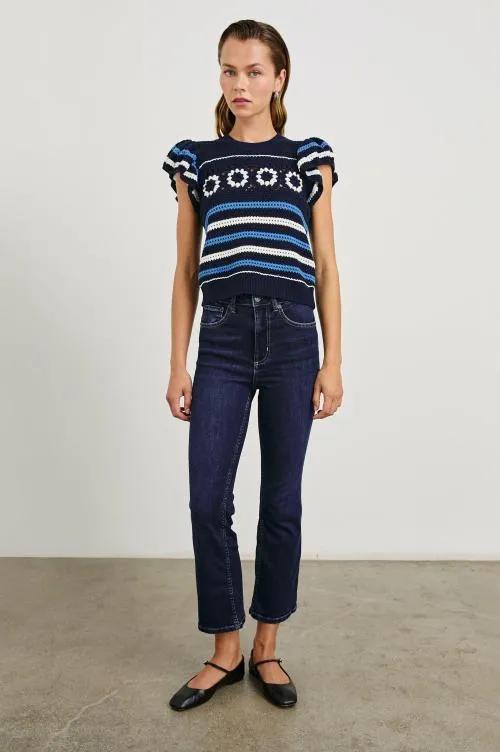 Women Rails Sweaters Penelope Top Navy Sky Crochet
