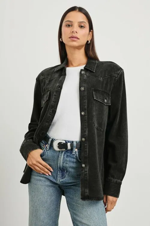 Women Rails Tops August Shirt Jacket Faded Black