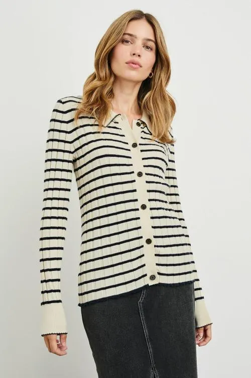 Women Rails Tops Aurelia Top Ivory Navy Stripe
