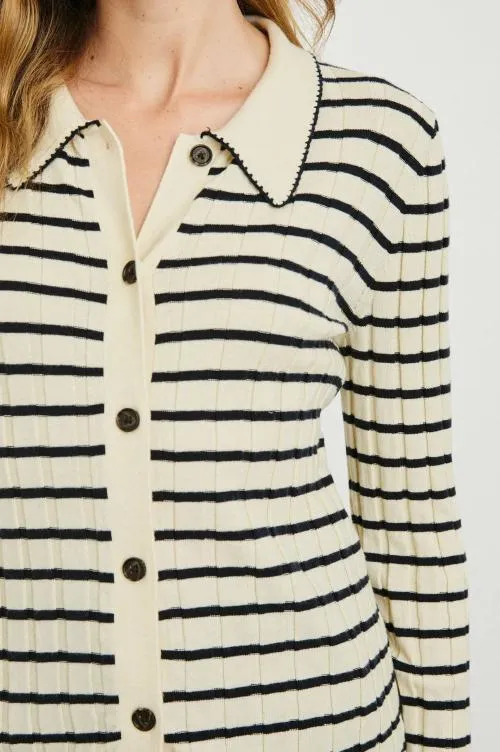 Women Rails Tops Aurelia Top Ivory Navy Stripe