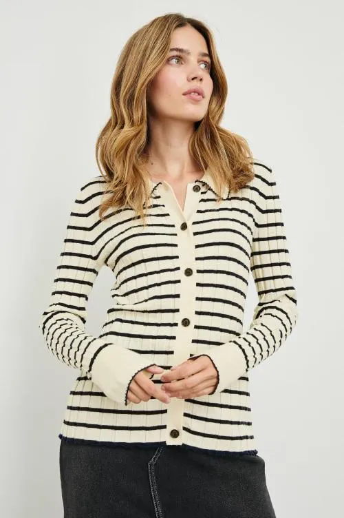 Women Rails Tops Aurelia Top Ivory Navy Stripe